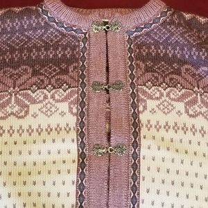 Dale of Norway Women's XL Wool Pink Cardigan